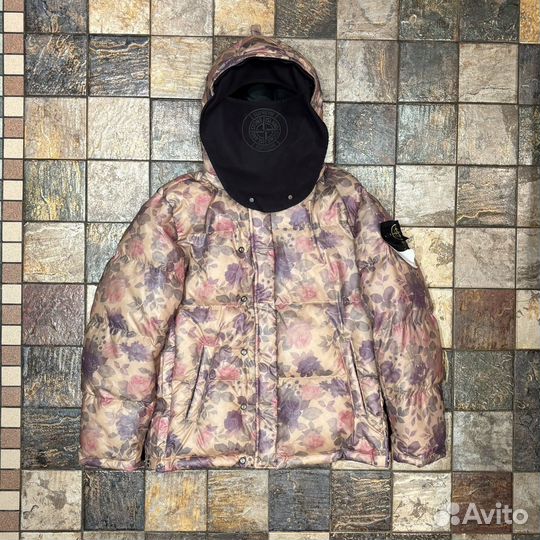 Пуховик stone island x supreme