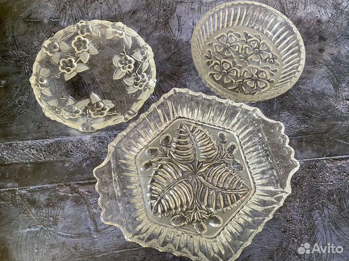 Хрустальные вазы менажницы конфетницы СССР