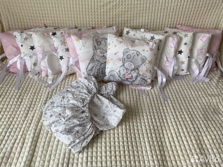 Бортики в детскую кроватку с комплектом белья