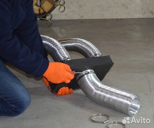 Адаптер стальной для подвода наружного воздуха для