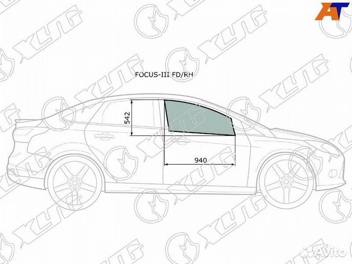 Стекло двери передней правой Ford Focus 3 рест