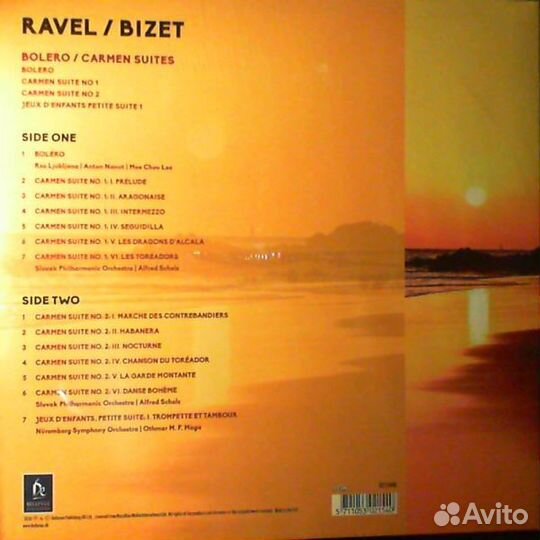 Виниловая пластинка Ravel / Bizet - Bolero / Carme