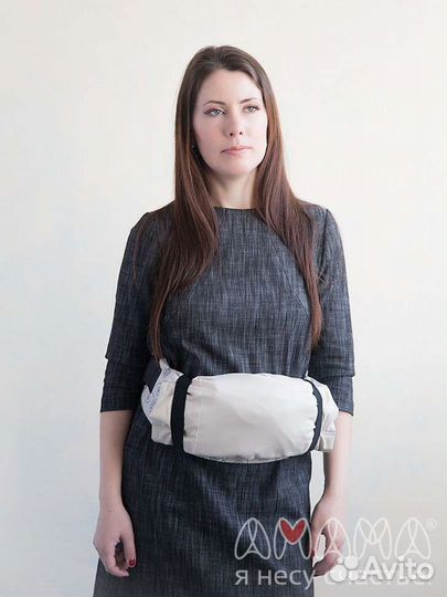 Слинг рюкзак лёгкий светло-бежевый Амама