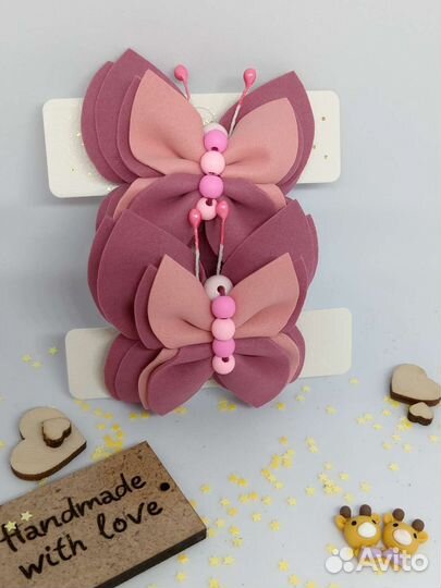 Резинка-бабочка для волос, для девочки бантик