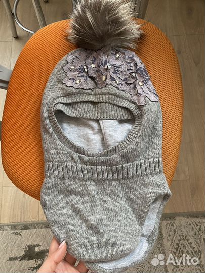 Шапка-шлем зимняя для девочки фирмы Aleksa