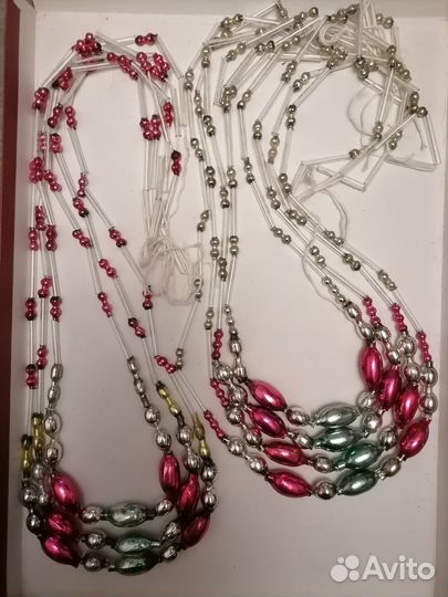 Елочные игрушки СССР бусы
