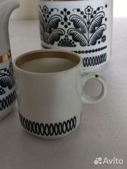 Редкий Кофейный сервиз 6 персон фарфор Вербилки