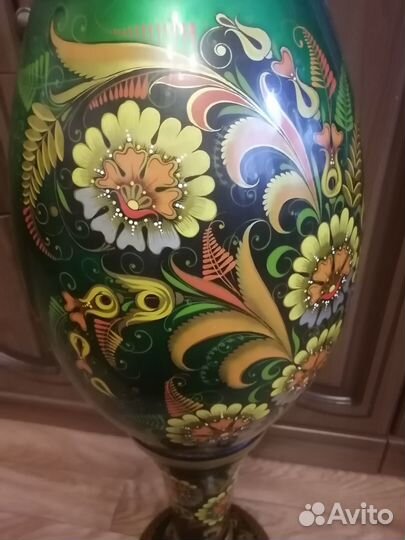 Напольная ваза в стиле хохлома