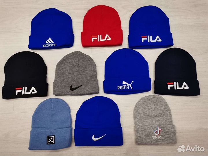Шапки подростковые брендовые nike, adidas, fila