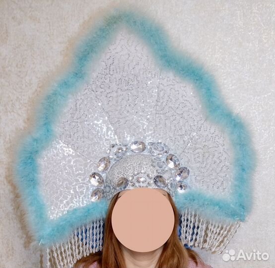 Платье, кокошник, шубка для снегурочки