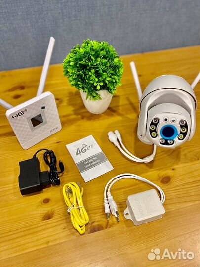 Комплект видеонаблюдения wifi камера и 4G роутер