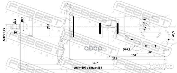 Амортизатор передний R GAS (twin tube) 12110-00