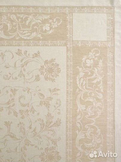 Скатерть 140 на 220, лен, жаккард