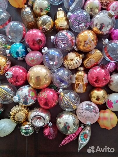 Елочные игрушки стеклянные советские