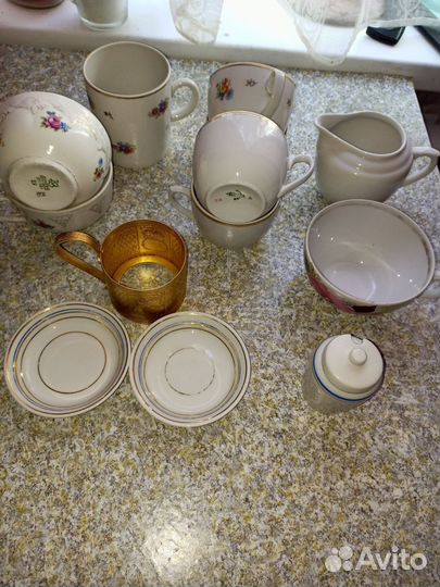 Советскую посуду чашки, молочница тарелки