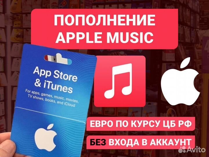 Подарочная карта AppStore Apple Music любой номина