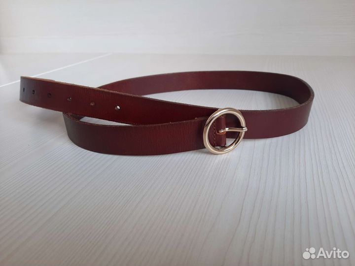 Ремень женский кожаный коричневый, Mascotte