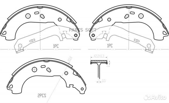 Barnett FD201 Комплект задних тормозных колодок, б