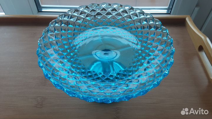 Ваза фруктовница. Купоросное стекло. До 1917 г