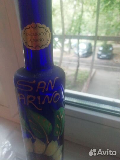 Синее стекло флакон, бутылка