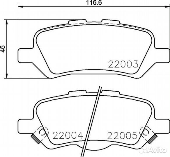Колодки тормозные дисковые зад NP1126 nissh