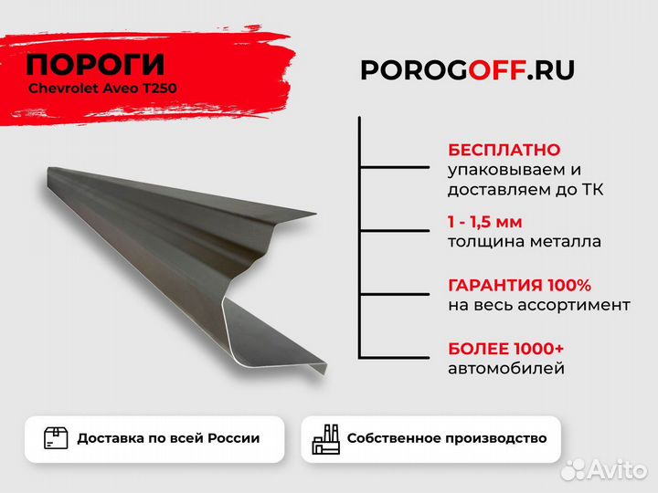 Ремонтные пороги Chevrolet Aveo T250