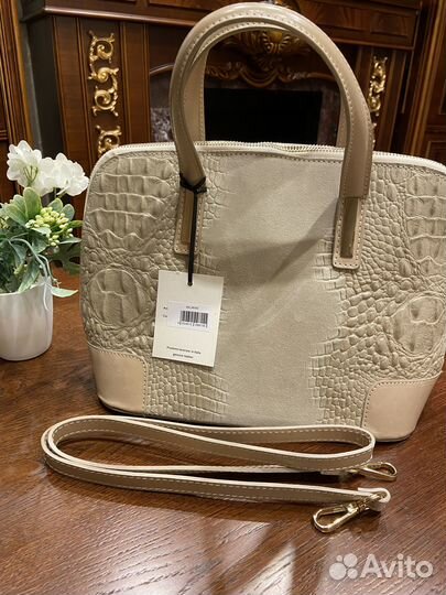 Сумка женская натуральная кожа бежевая новая