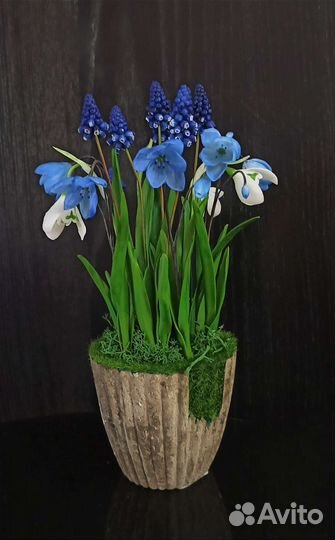 Первоцветы из полимерной глины