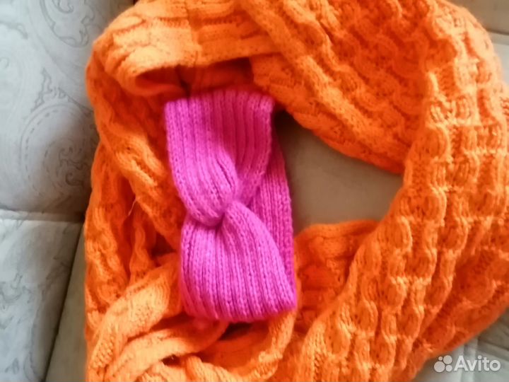 Шарф хомут и повязка на голову