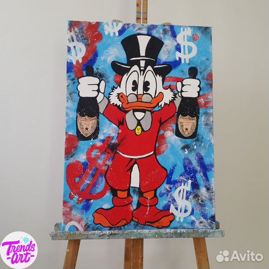 Картина Скрудж Монополи Бэнкси стрит арт холст