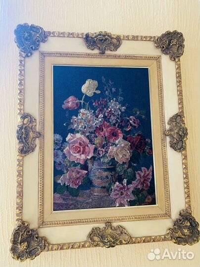 Картина с гобеленом старинная
