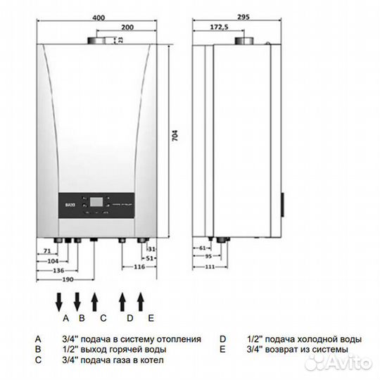 Котел газовый настенный baxi ECO nova 31F двухконтурный с закрытой камерой сгорания