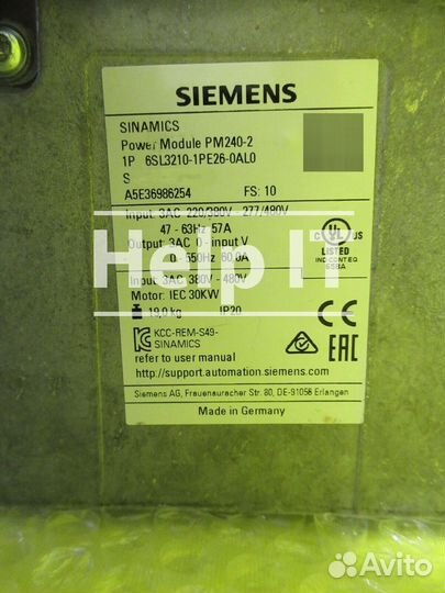 Модуль Siemens PM240-2 6SL3210-1PE26-0AL0