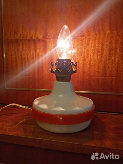 Настольная лампа СССР, имитация керосиновой лампы