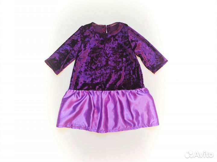 Бархатное платье для девочки 86 92 98