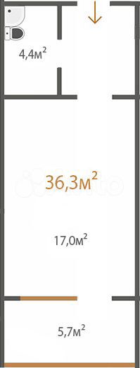 Апартаменты-студия, 36,3 м², 4/10 эт.