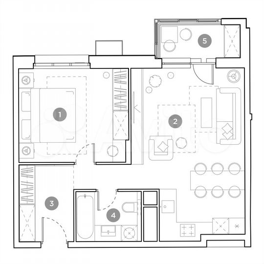 1-к. квартира, 52,5 м², 6/25 эт.