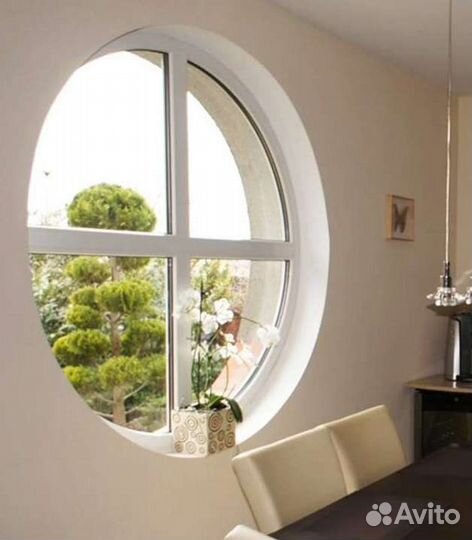 Пластиковое, алюминиевые окно/Окно пвх круглое