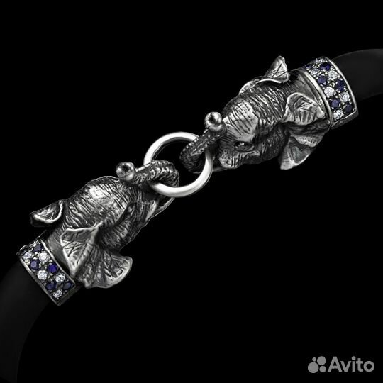 Браслет со Слонами, индийские от гарнитура, каучук