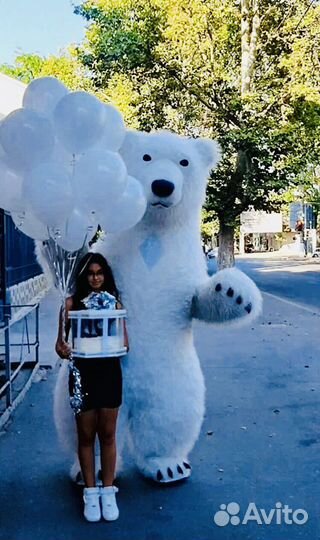 Белый Пушистый Миша Гигант Бомбардир