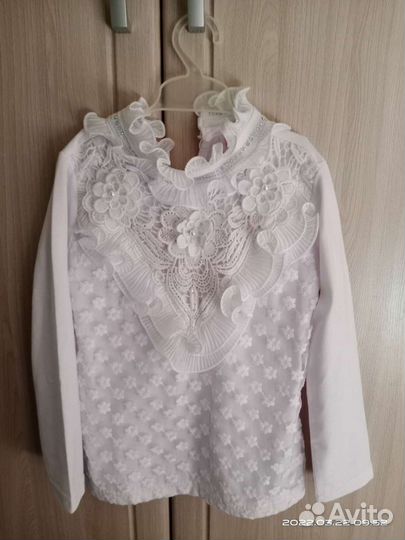 Блузка белая 134 размер