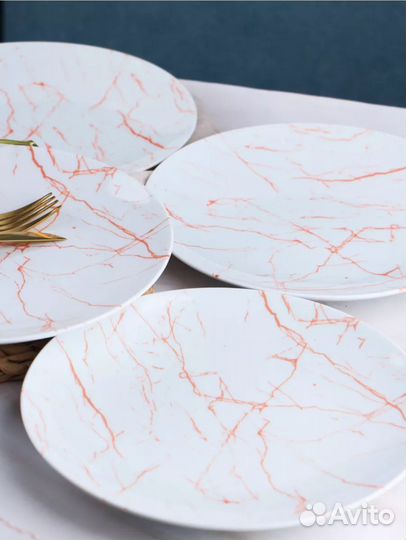 Тарелки обеденные фарфор 4 шт, 24 см