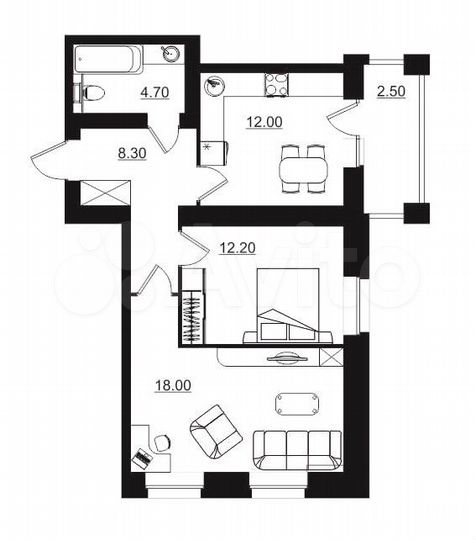 2-к. квартира, 57,7 м², 3/10 эт.