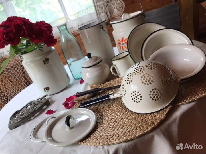 Бидон дуршлаг эмалированный СССР посуда советская