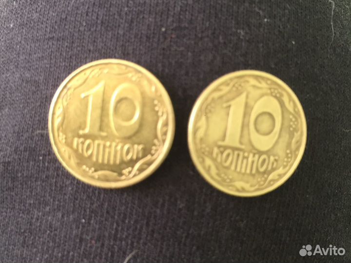 Монета 10 коп. Украина брак