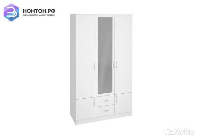 Шкаф 3-х створчатый Ронда белое дерево