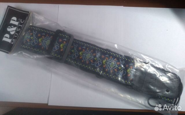 Ремень для гитары цвет тёмно-синий, чёрный