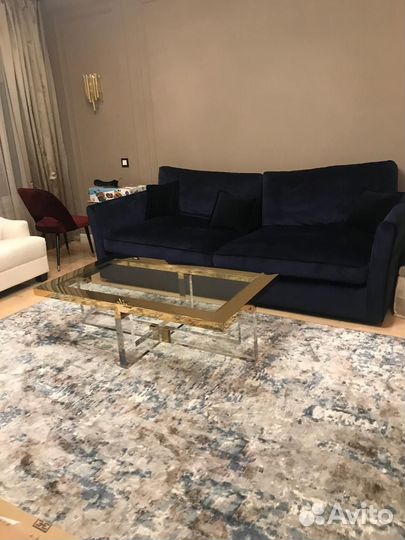 Диван темно-синий раскладной со спальным местом