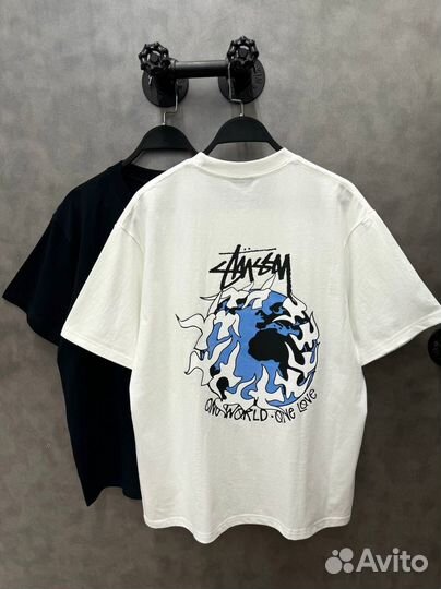 Футболка Stussy оверсайз (белая и черная)