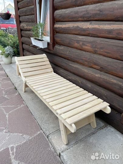 Шезлонг лежак деревянный